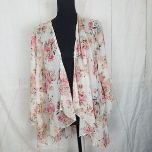 Scrap work Boutique floral sheer kimono